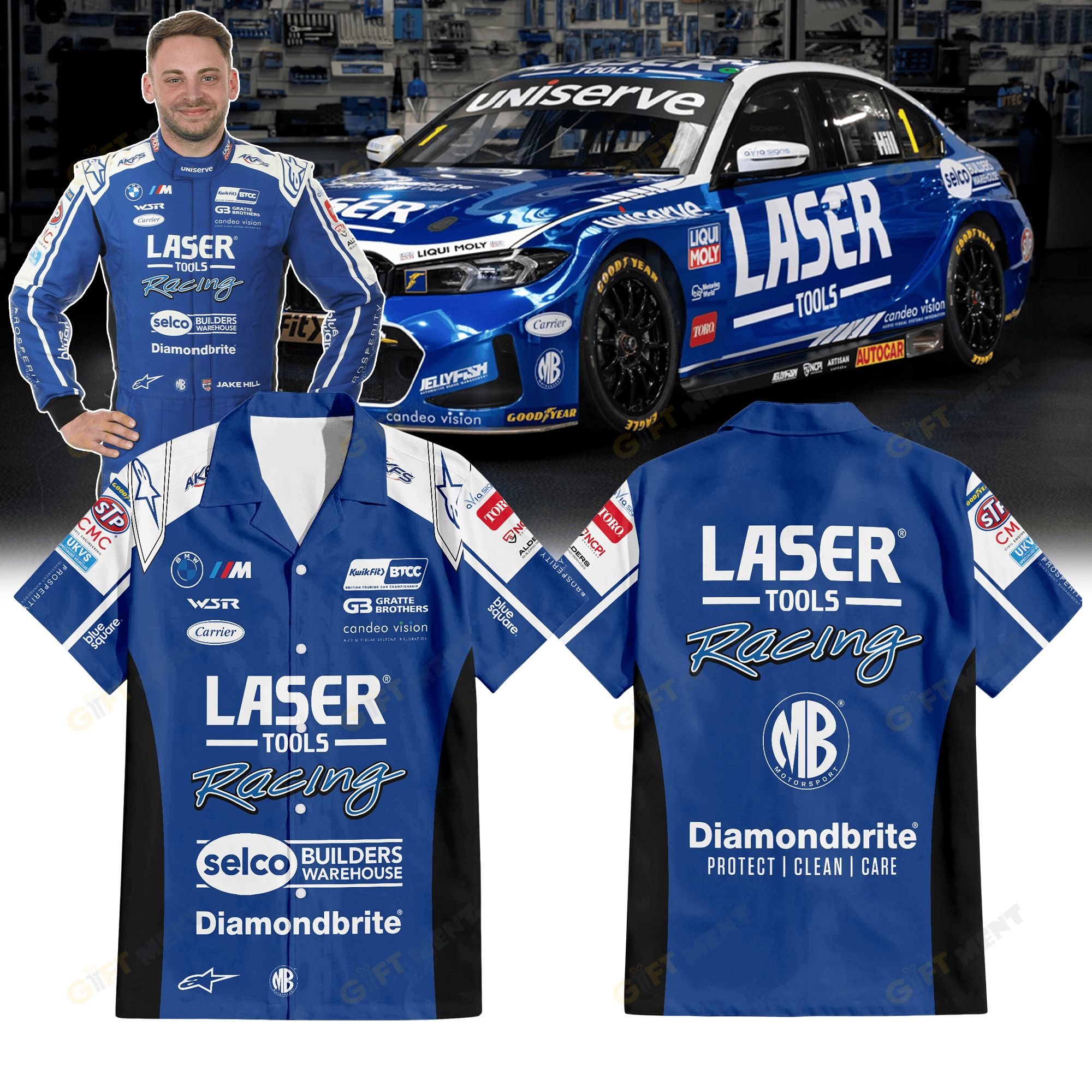 Laser Tools Racing with MB Motorsport Premium Hawaiian Shirt