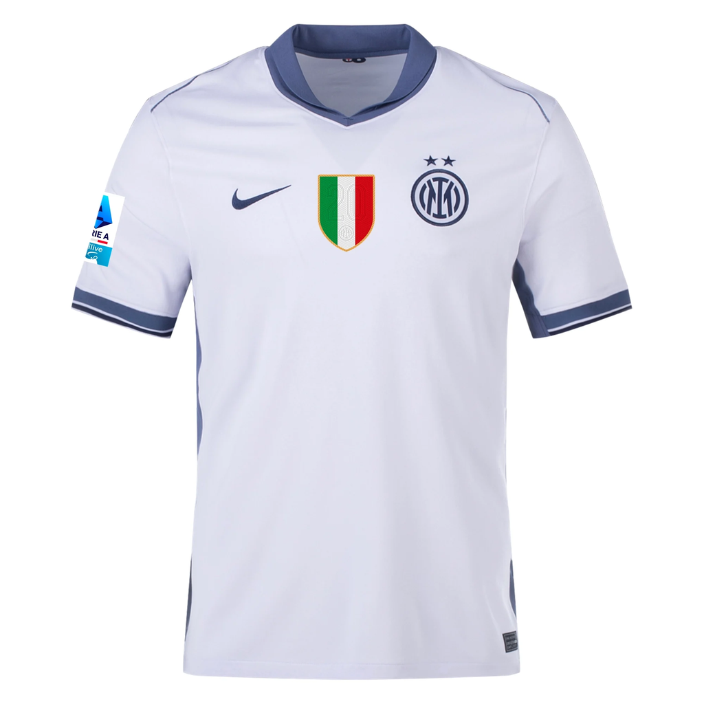 Nike Inter Milan Hakan Çalhanoğlu Away Jersey w/ Serie A + Scudetto Patch 24/25 (Summit White/Iris Whisper)