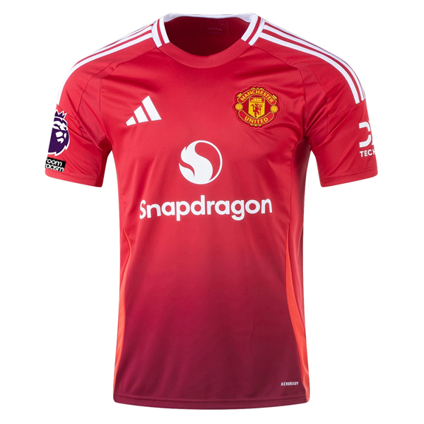adidas Manchester United Rasmus Højlund Home Jersey w/ EPL + No Room For Racism 24/25 (MUFC Red)