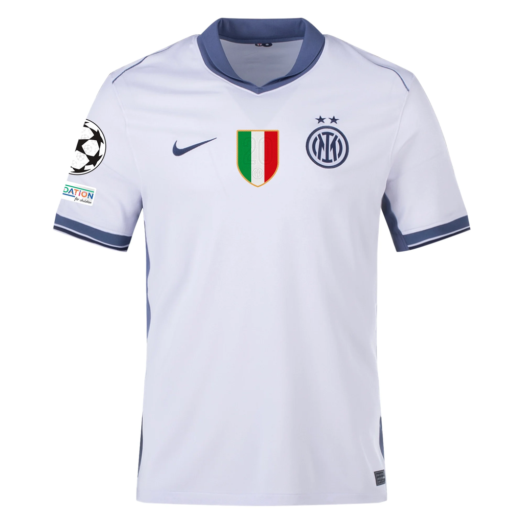 Nike Inter Milan Marko Arnautović Away Jersey w/ Champions League + Scudetto Patch 24/25 (Summit White/Iris Whisper)