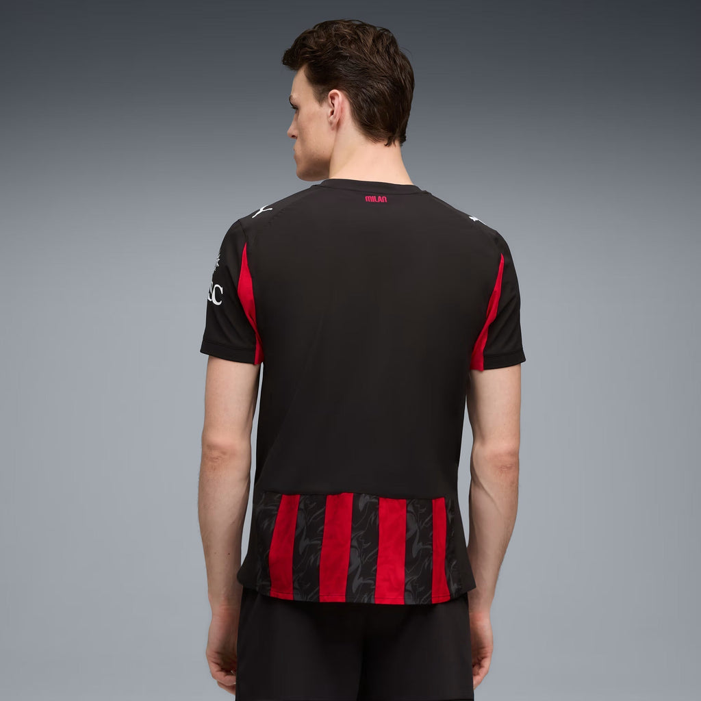 Puma Musah Men's AC Milan Authentic Home Jersey 25/26 w/ Seria A Patch (Red/Black)