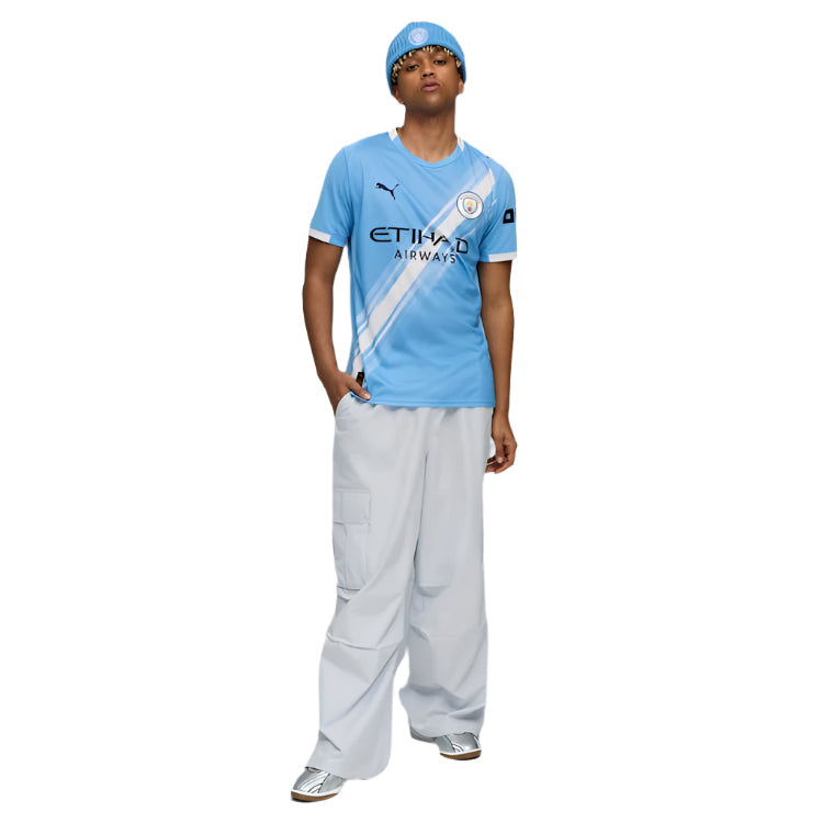 Puma Joshua Wilson-Esbrand Manchester City Home Jersey 25/26 w/ EPL + Sponsor Patch (Team Light Blue/Puma White)