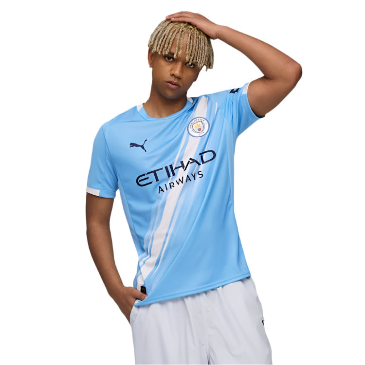 Puma Joshua Wilson-Esbrand Manchester City Home Jersey 25/26 w/ EPL + Sponsor Patch (Team Light Blue/Puma White)