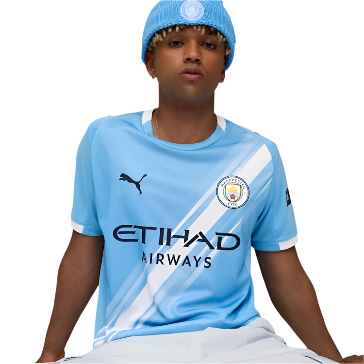 Puma Kalvin Phillips Manchester City Home Jersey 25/26 w/ EPL + Sponsor Patch (Team Light Blue/Puma White)