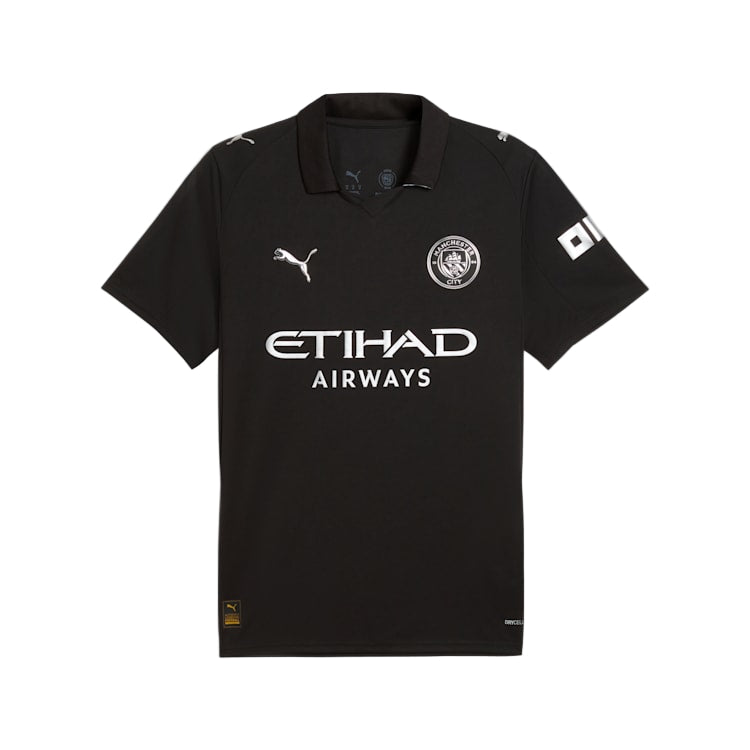 Puma Marmoush Men's Manchester City Away Jersey 25/26 w/ NRFR + EPL Patches (Puma Black)