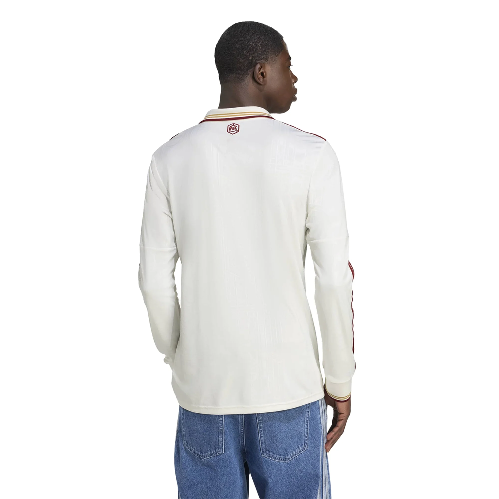 adidas Arsenal Viktor Gyökeres Third Long Sleeve Jersey w/ EPL + No Room For Racism 25/26 (White/Burgundy)