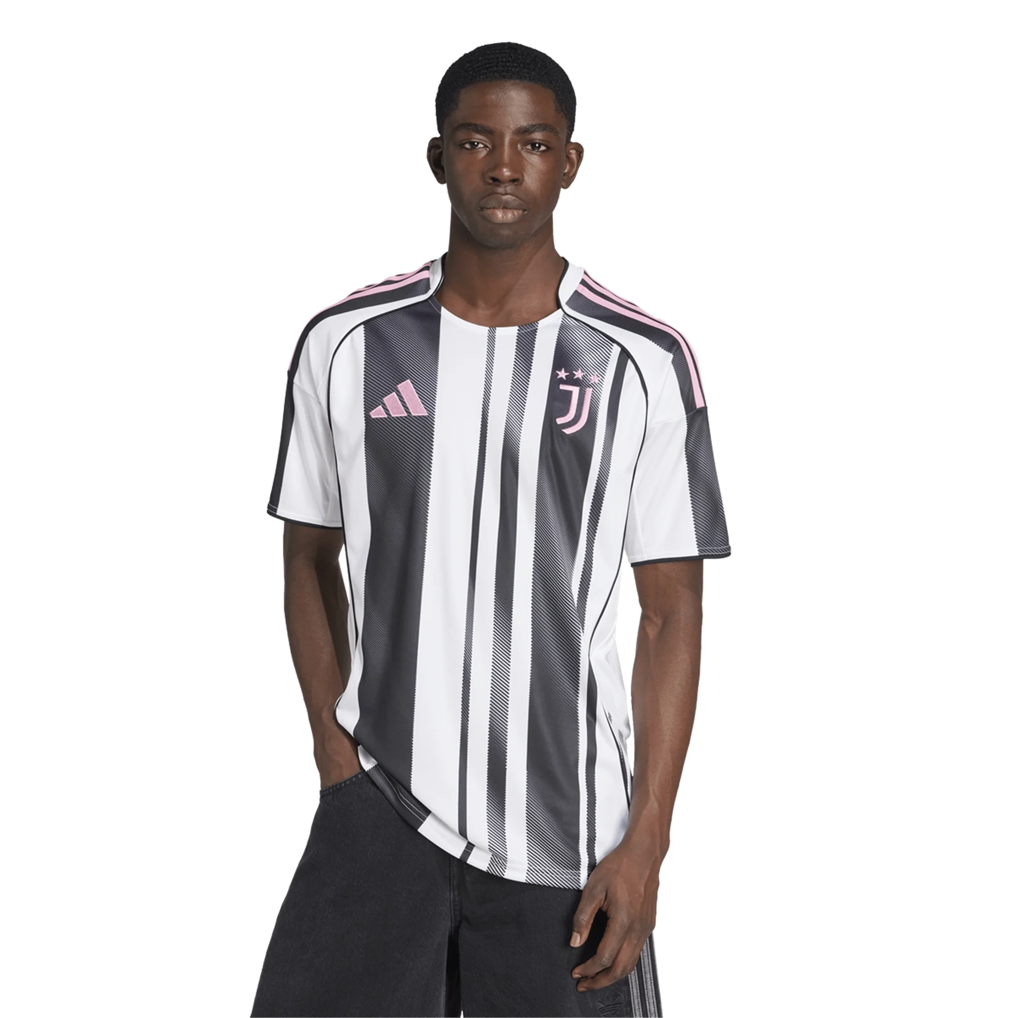 adidas Juventus Home Jersey w/ Club World Cup Patches 25/26 (White/Black/Pink)