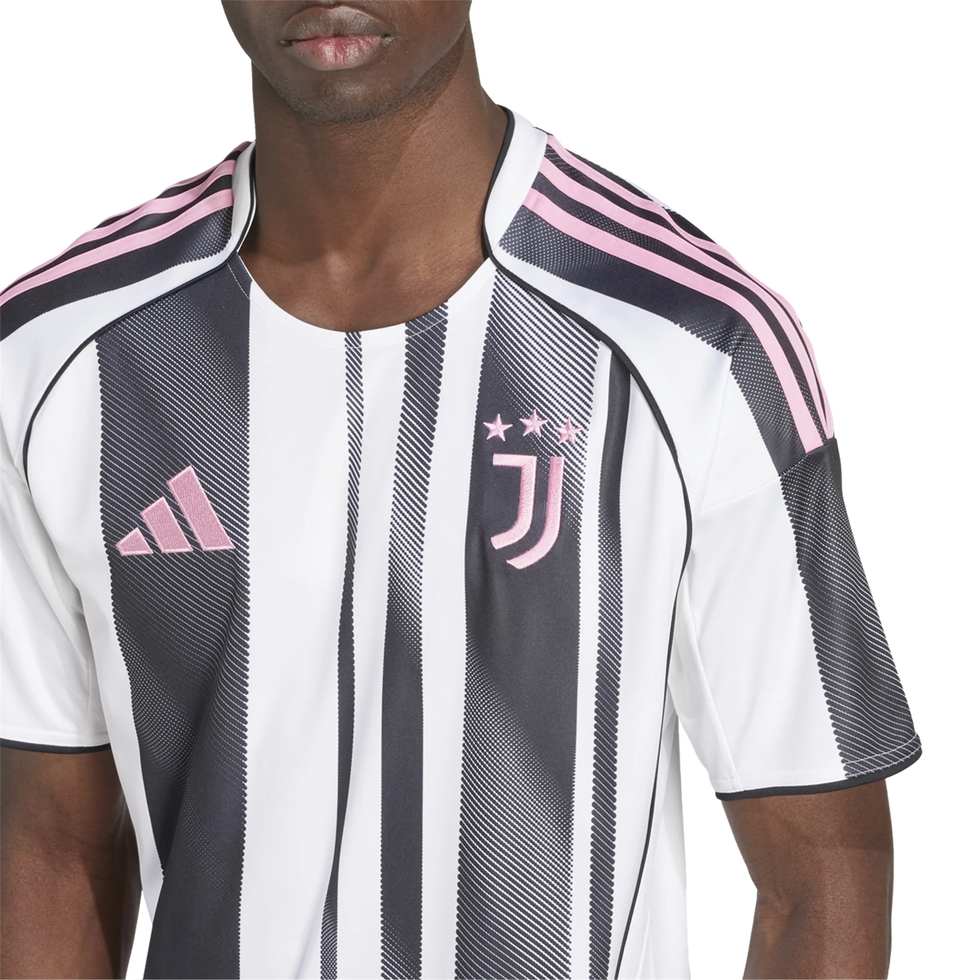 adidas Juventus Yildiz Home Jersey w/ Champions League Patches 25/26 (White/Black/Pink)