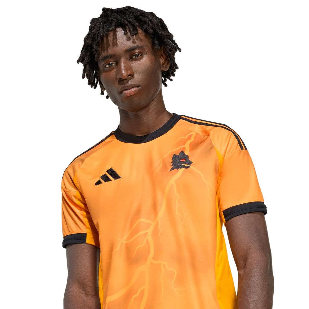 adidas Roma Devyne Rensch Away Jersey w/ Europa League Patches 25/26 (Orange/Black)