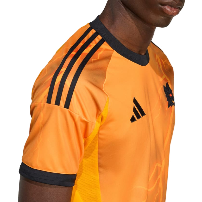 adidas Roma Devyne Rensch Away Jersey w/ Europa League Patches 25/26 (Orange/Black)