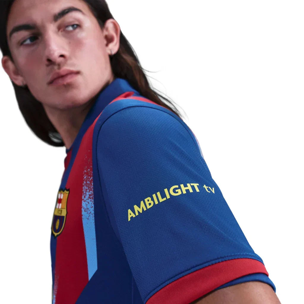 Nike Men's FC Barcelona Balde 4th Jersey 25/26 w/ La Liga Patches (Blue/Red/Yellow)