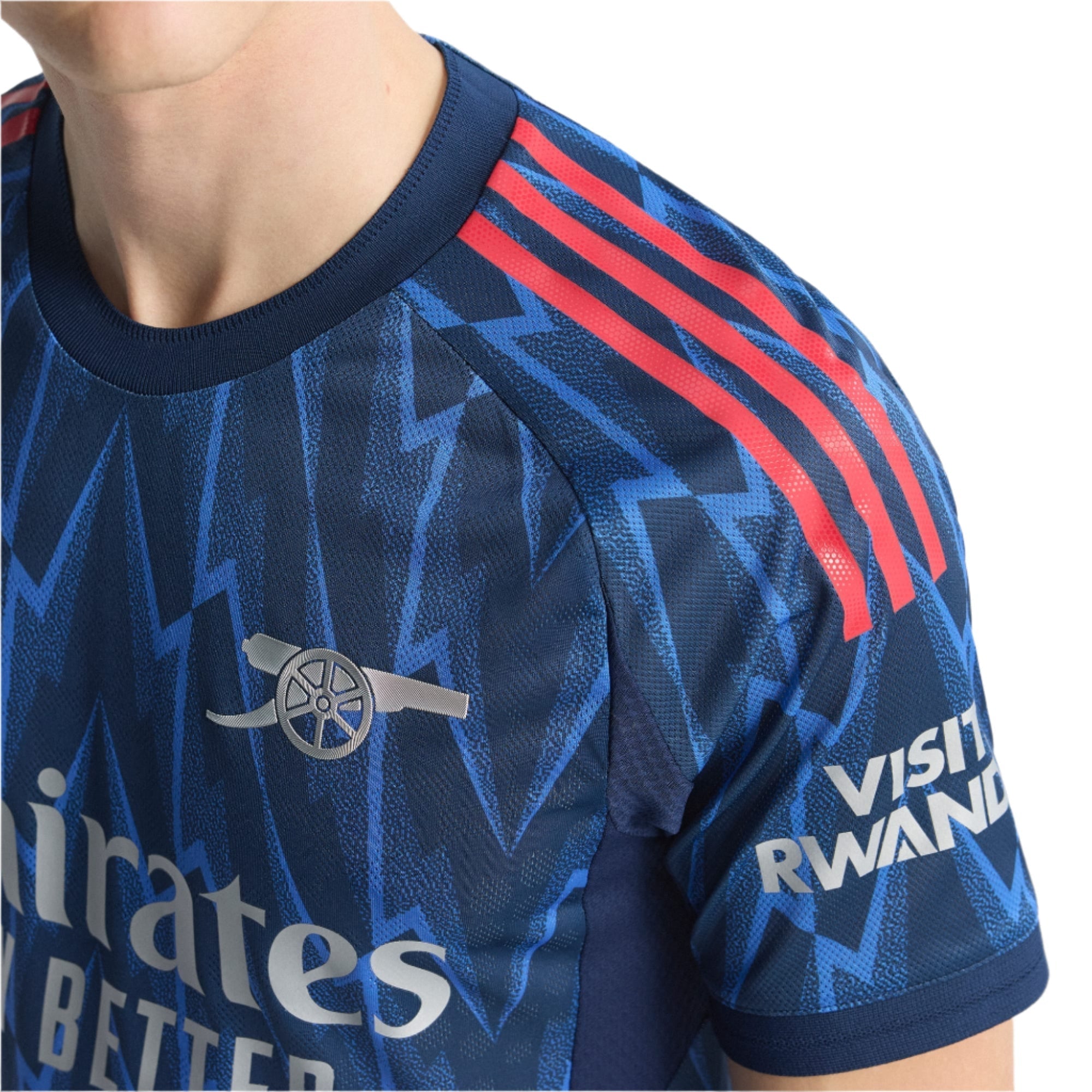 adidas Arsenal Authentic Gabriel Away Jersey w/ EPL + No Room For Racism 25/26 (Indigo/Silver)
