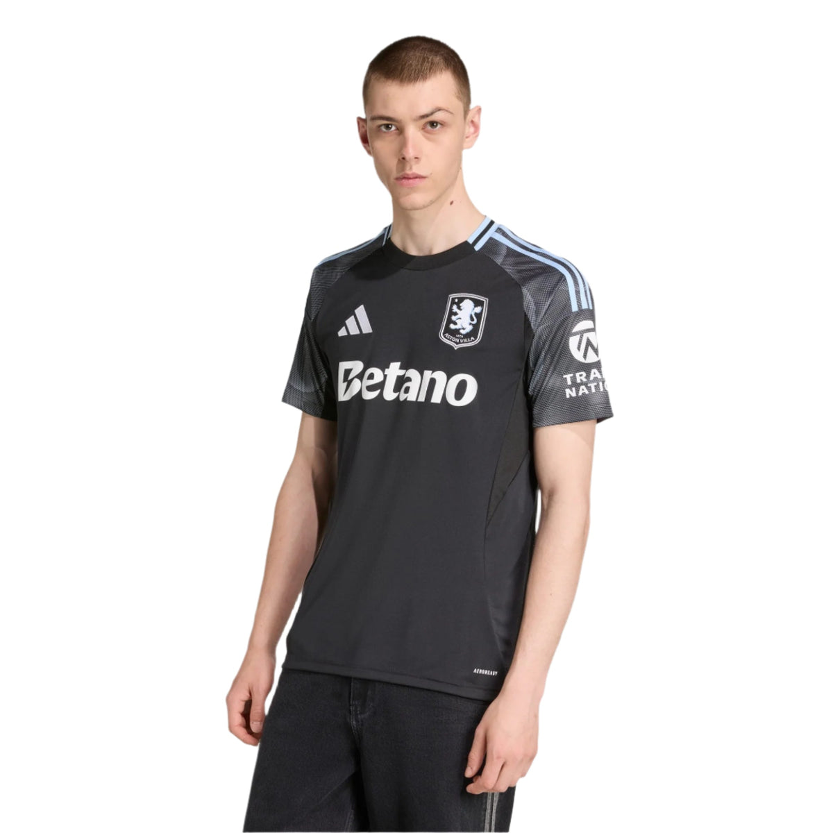 adidas Men's Aston Villa 25/26 Away Jersey (Black/Global Blue)