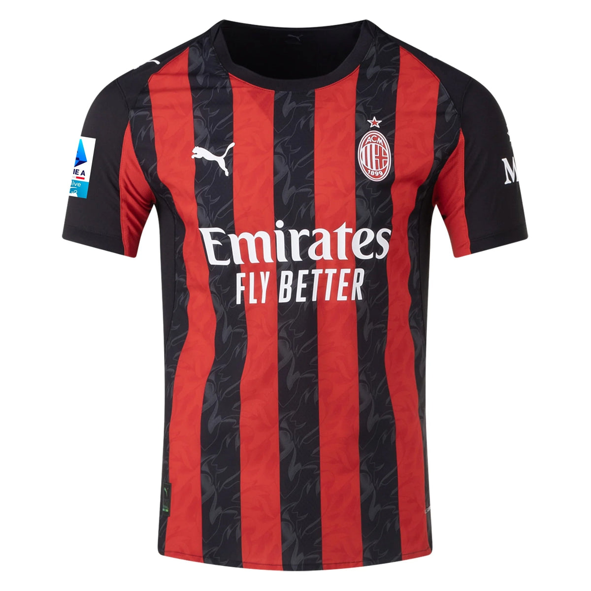Puma Rafa Leao Men's AC Milan Authentic Home Jersey 25/26 w/ Seria A Patch (Red/Black)