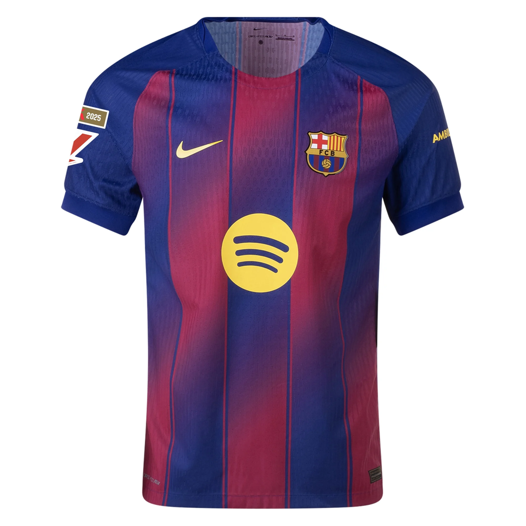 Nike Barcelona Authentic Home Jersey w/ La Liga Champion Patches 25/26 (Deep Royal Blue/Midwest Gold)