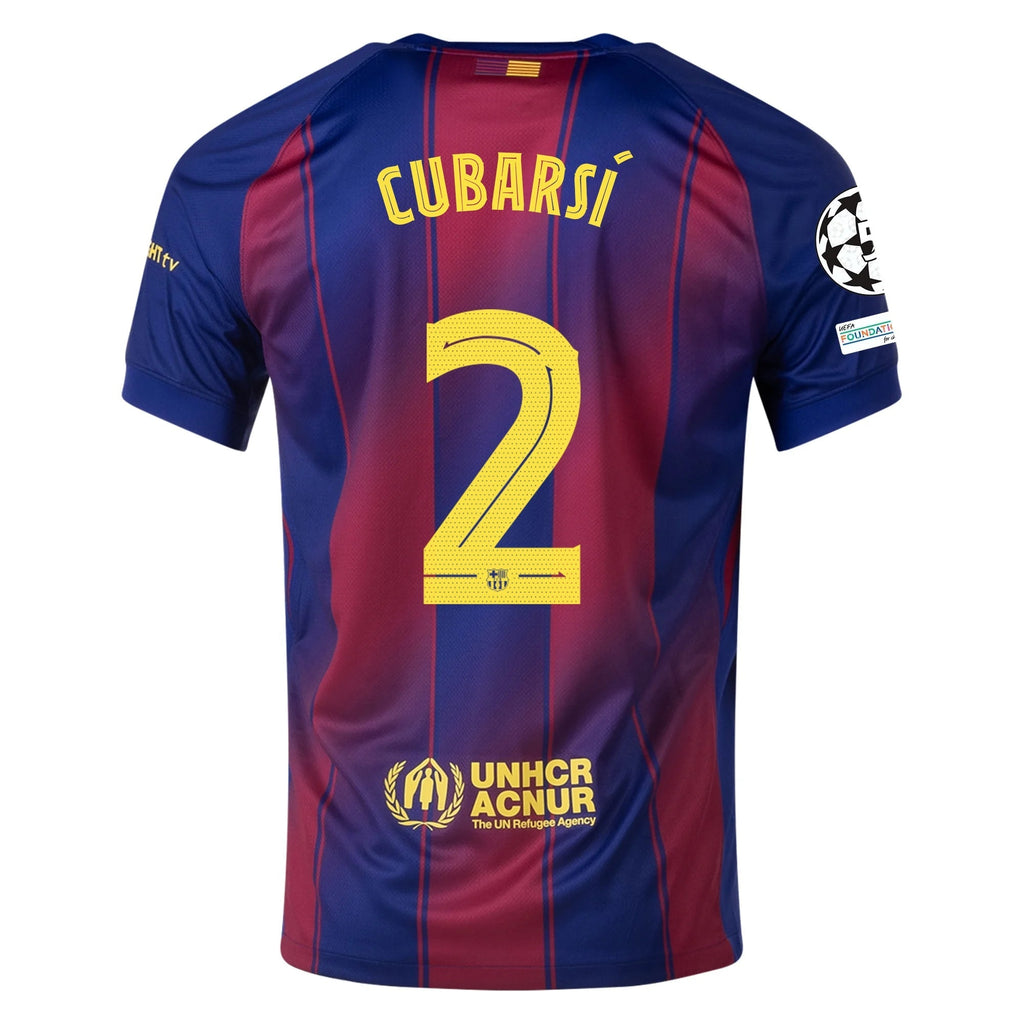 Nike Cubarsi FC Barcelona Home Jersey 25/26 w/ Champions League Patches (Deep Royal Blue/Midwest Gold)