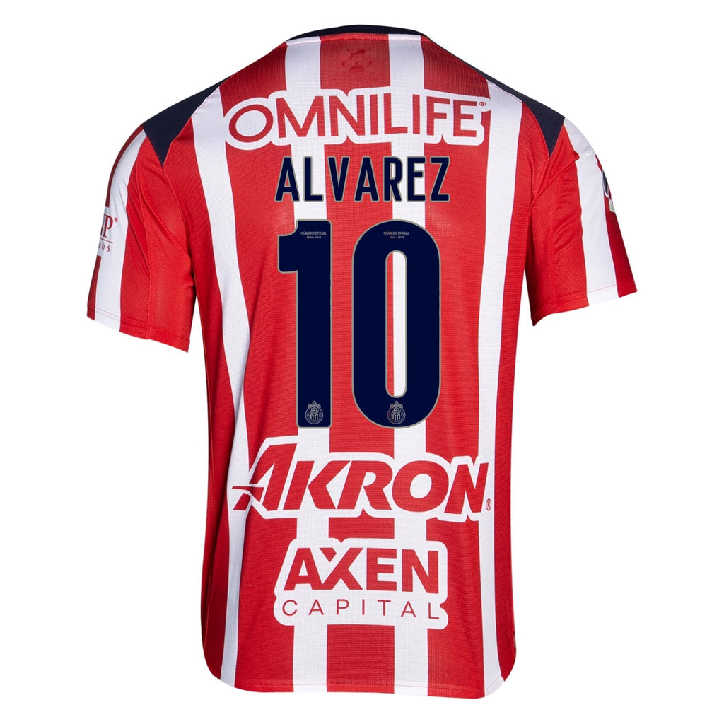 Puma Efrain Alvarez Men's Chivas De Guadalajara Home Jersey 25/26 (Puma Red/White)