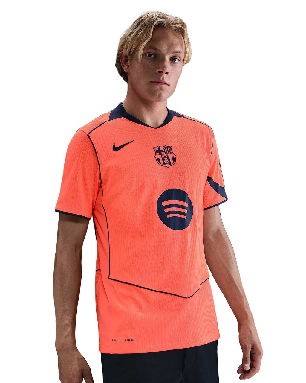 Nike Pedri FC Barcelona Third T90 Authentic Jersey 25/26 w/ Champions League Patches (Mango/Navy)