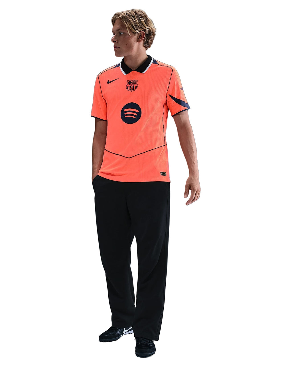 Nike Pedri FC Barcelona Third T90 Authentic Jersey 25/26 w/ Champions League Patches (Mango/Navy)