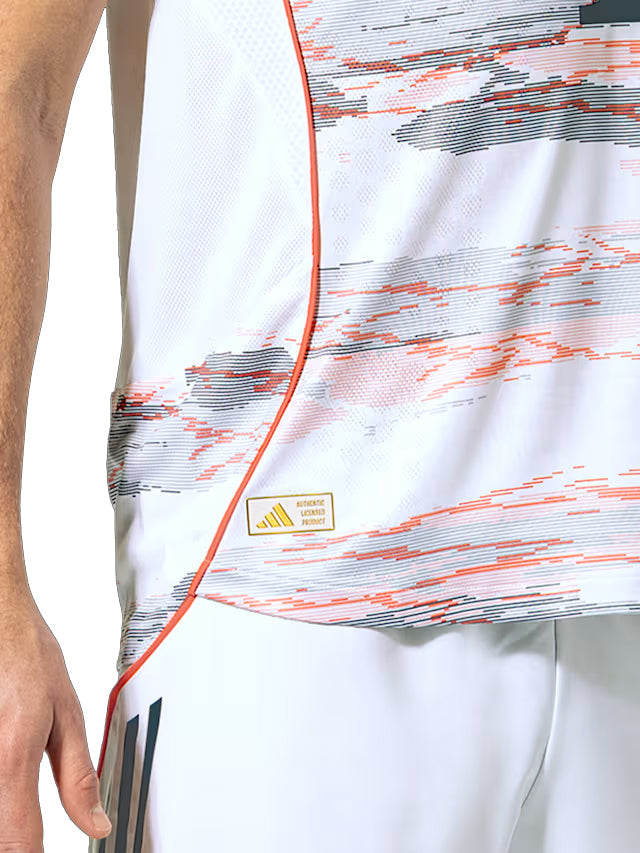 adidas Goretzka Authentic Away Jersey 25/26 w/ Sponsor + Meister Bundesliga Patch (White/Red)