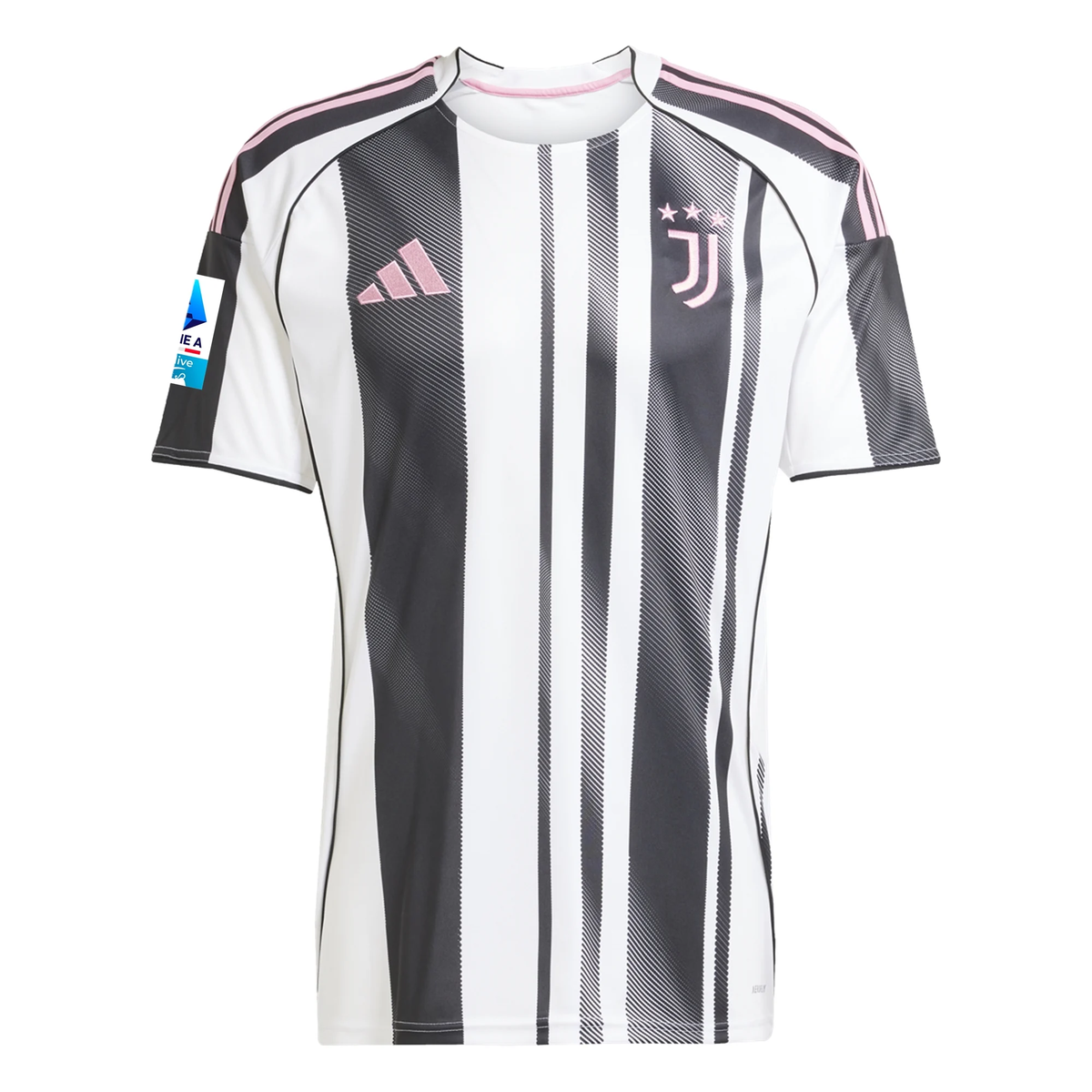 adidas Men's Juventus Kostic Home Jersey w/ Serie A Patch 25/26 (White/Black/Pink)