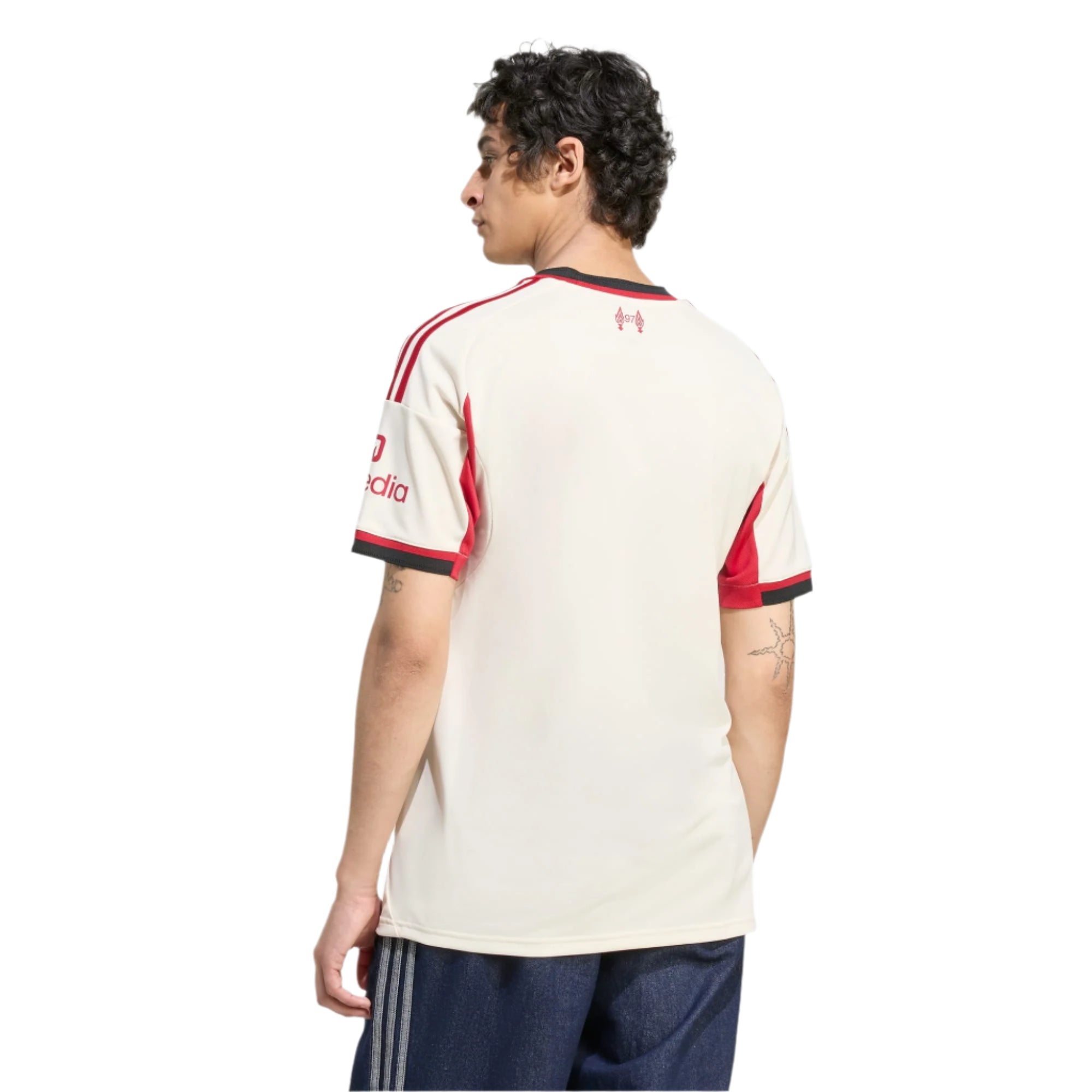 adidas Men's Liverpool Dominik Szoboszlai Away Jersey w/ Champions League Patches 25/26 (Wonder White)
