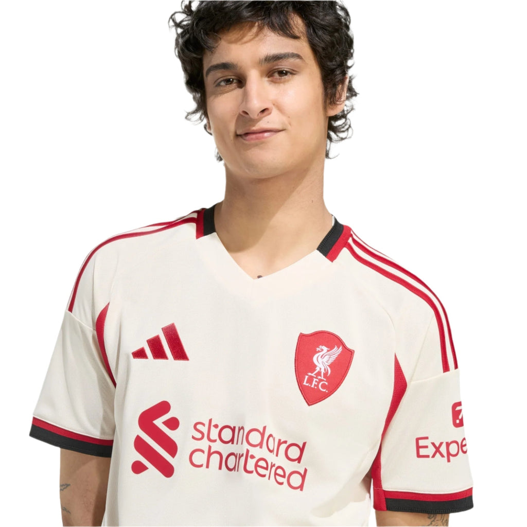adidas Men's Liverpool Cody Gakpo Away Jersey w/ EPL Champions Patch 25/26 (Wonder White)