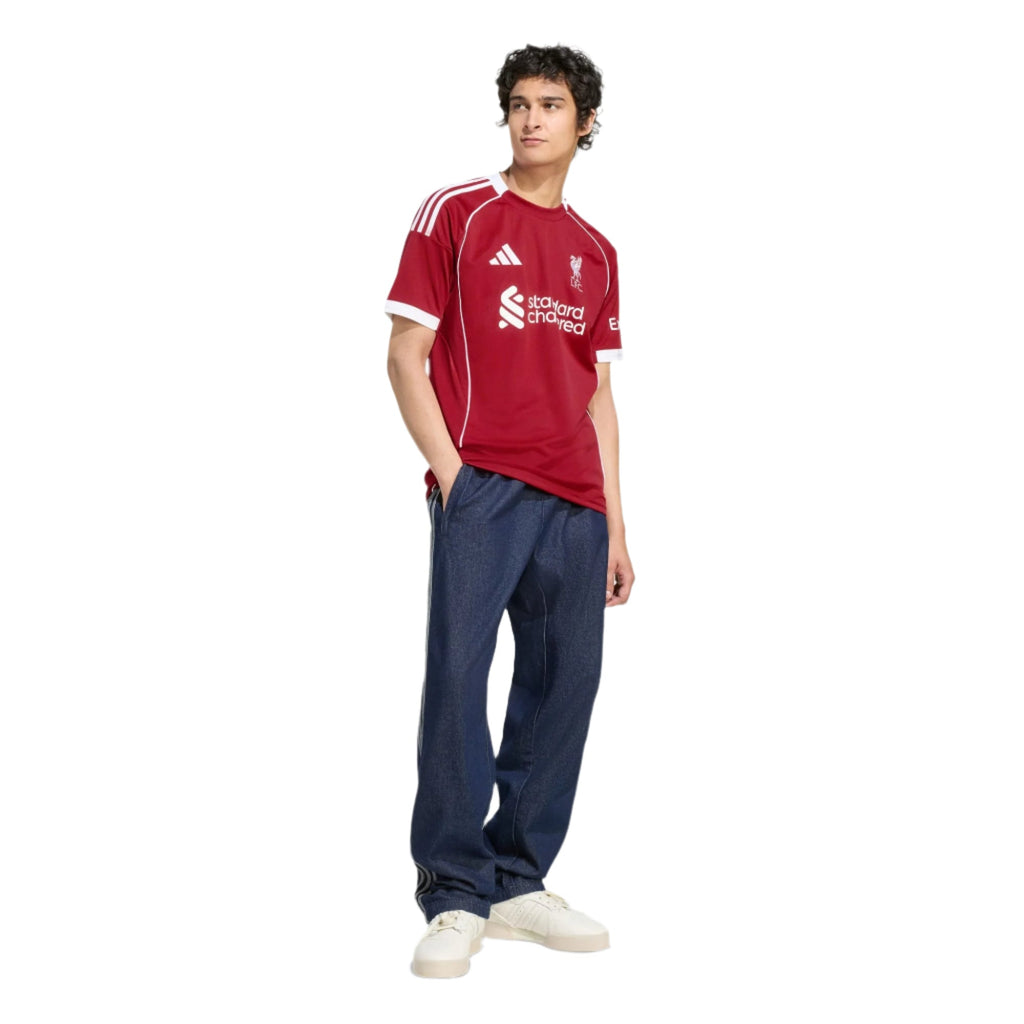 adidas Szoboszlai Men's Liverpool Home Jersey 25/26 w/ NRFR + EPL Champions Patch (Strawberry Red)