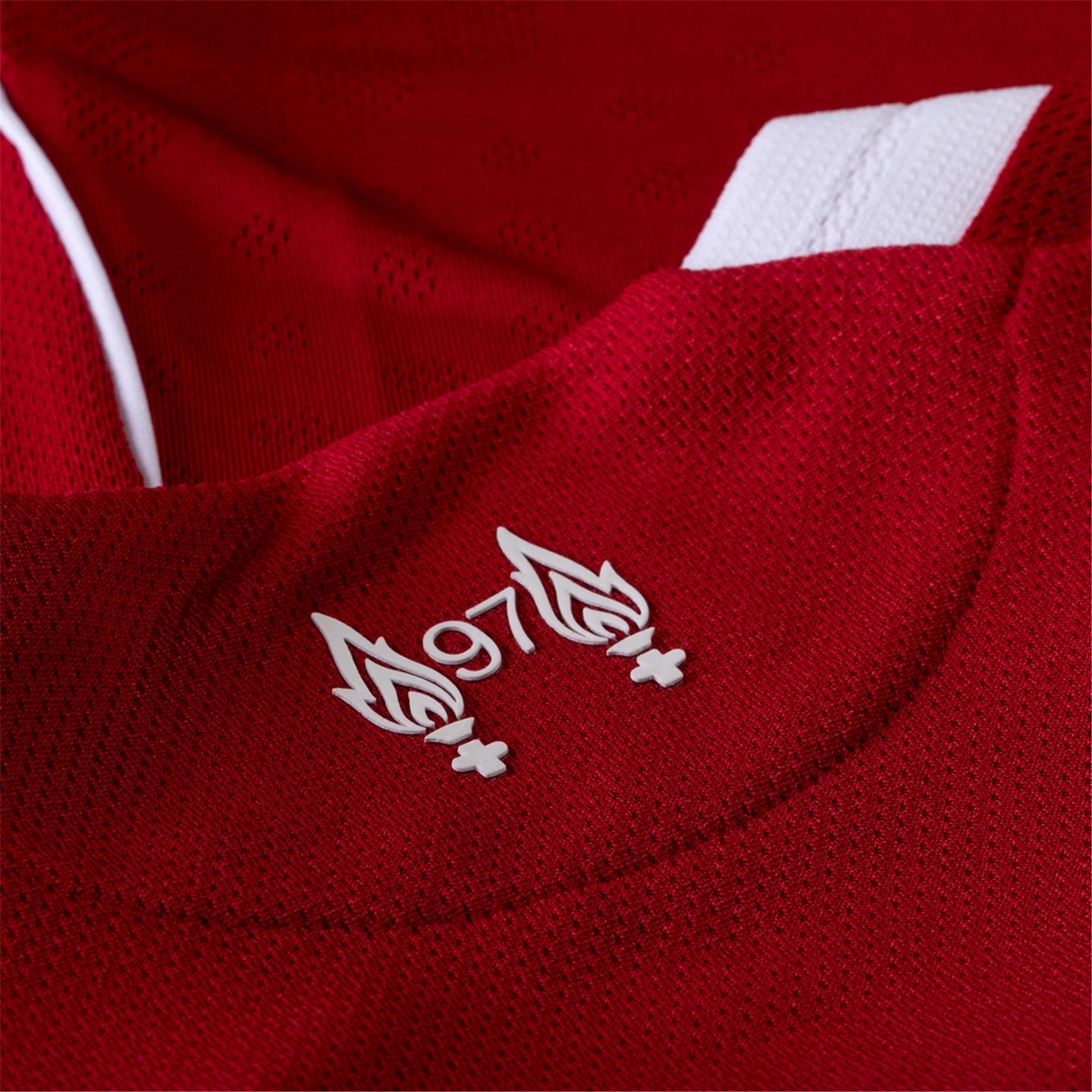 adidas Men's Liverpool FC Authentic Mohamed Salah Home Jersey 25/26 w/ Champions League Patches (Strawberry Red)