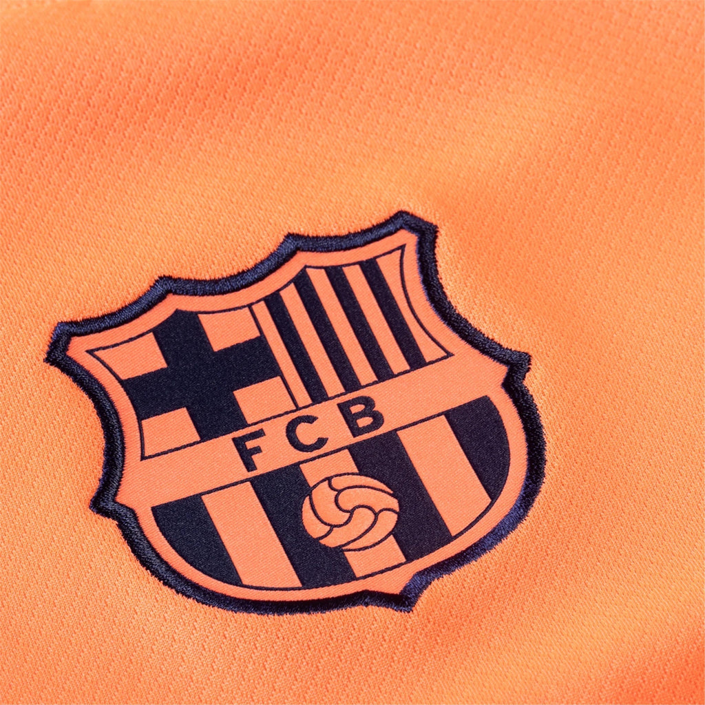 Nike Frenkie De Jong Men's FC Barcelona T90 Third Jersey 25/26 w/ Champions League Patches (Mango/Navy)