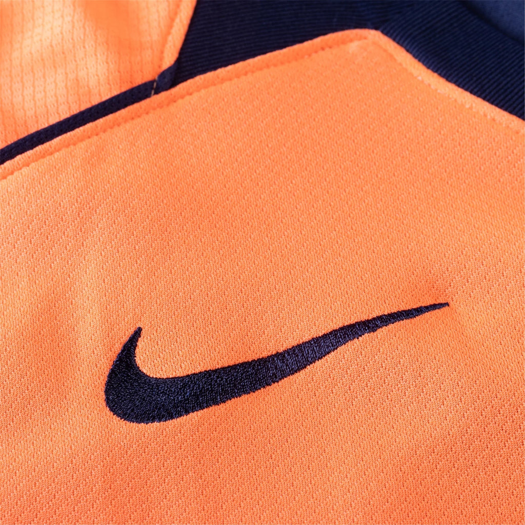 Nike Frenkie De Jong Men's FC Barcelona T90 Third Jersey 25/26 w/ Champions League Patches (Mango/Navy)