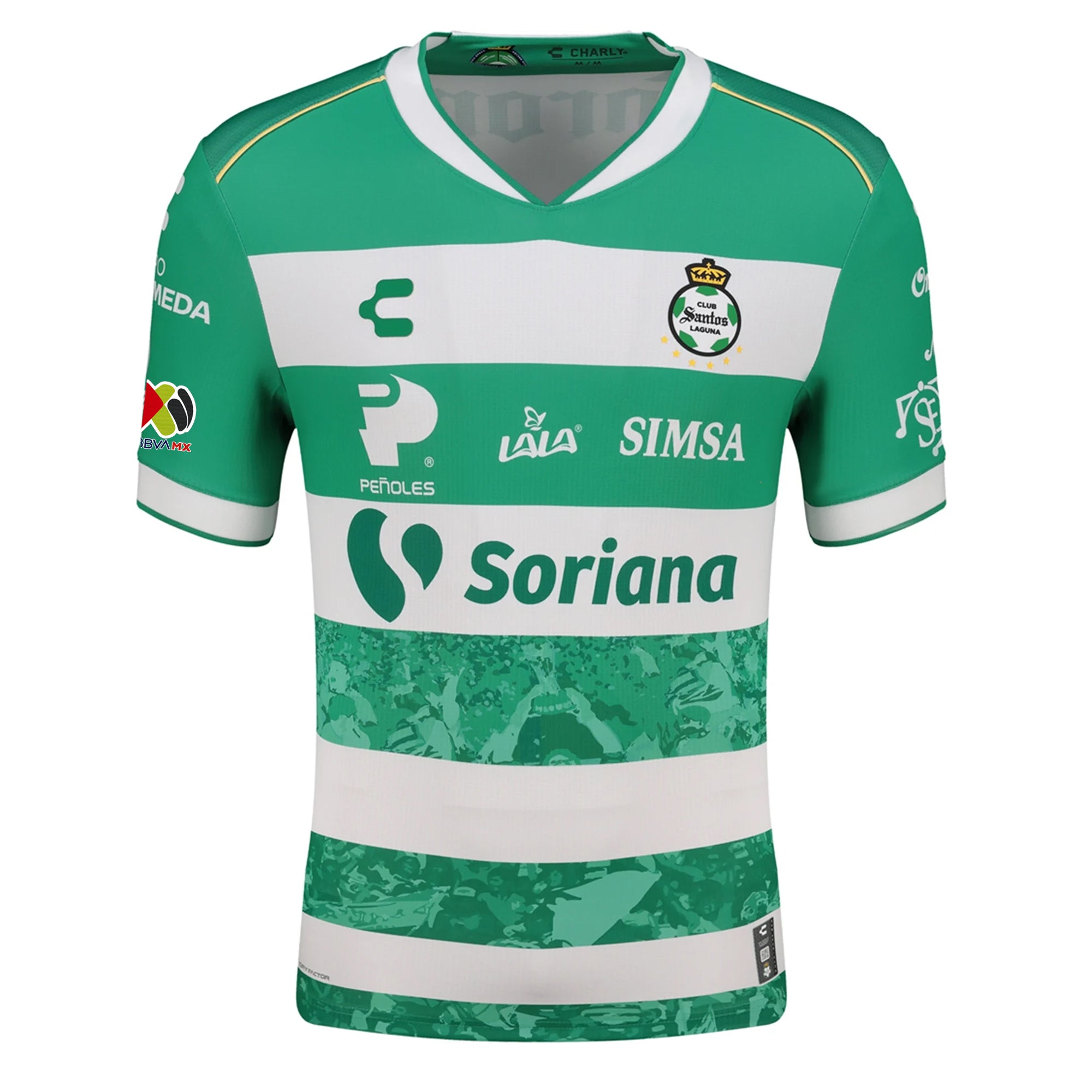 Charly Anthony Lozano Men's Santos Laguna Home Jersey 25/26 w/ BBVA MX Patches (Green/White)