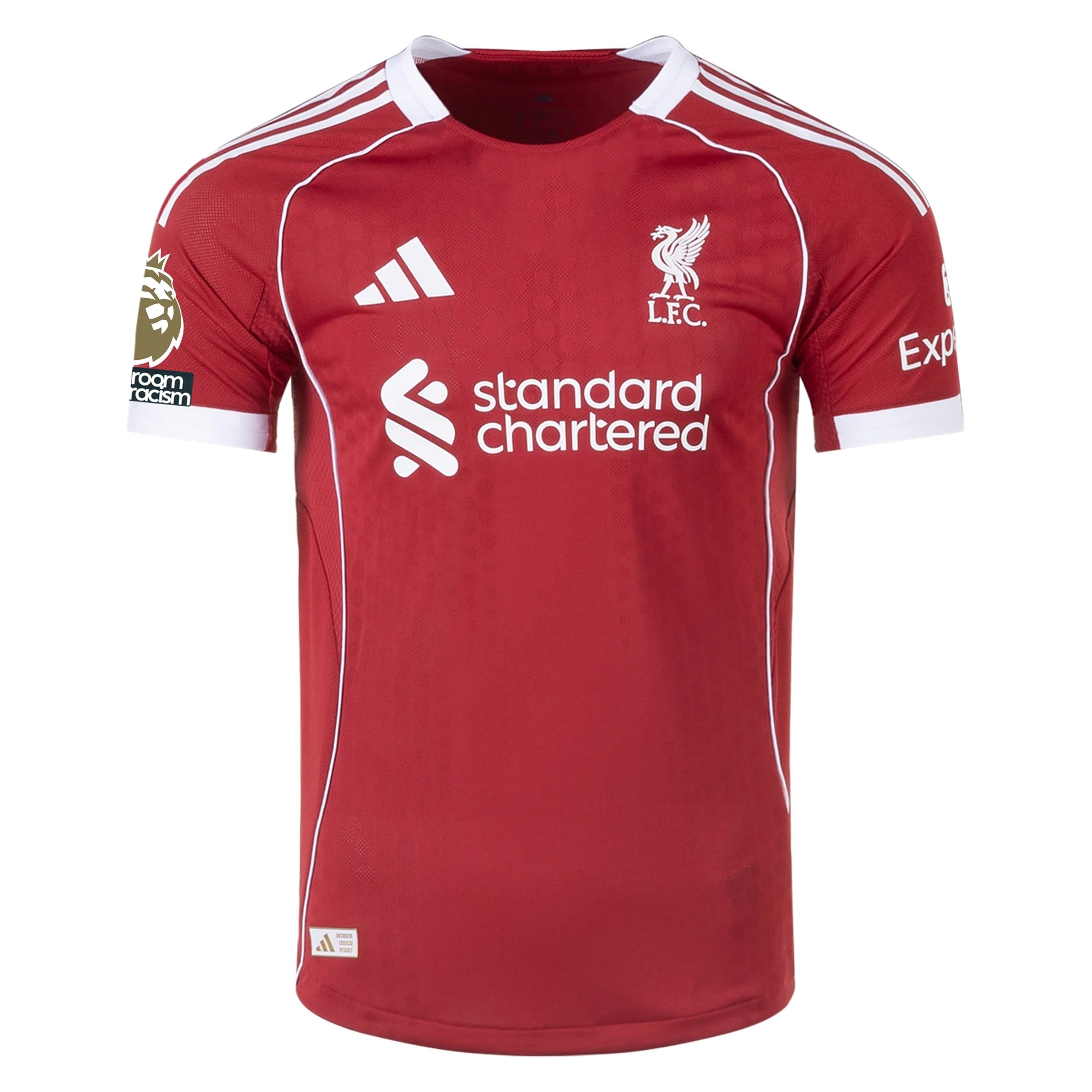 adidas Men's Liverpool FC Authentic Robertson Home Jersey 25/26 w/ EPL + NRFR Patches (Strawberry Red)