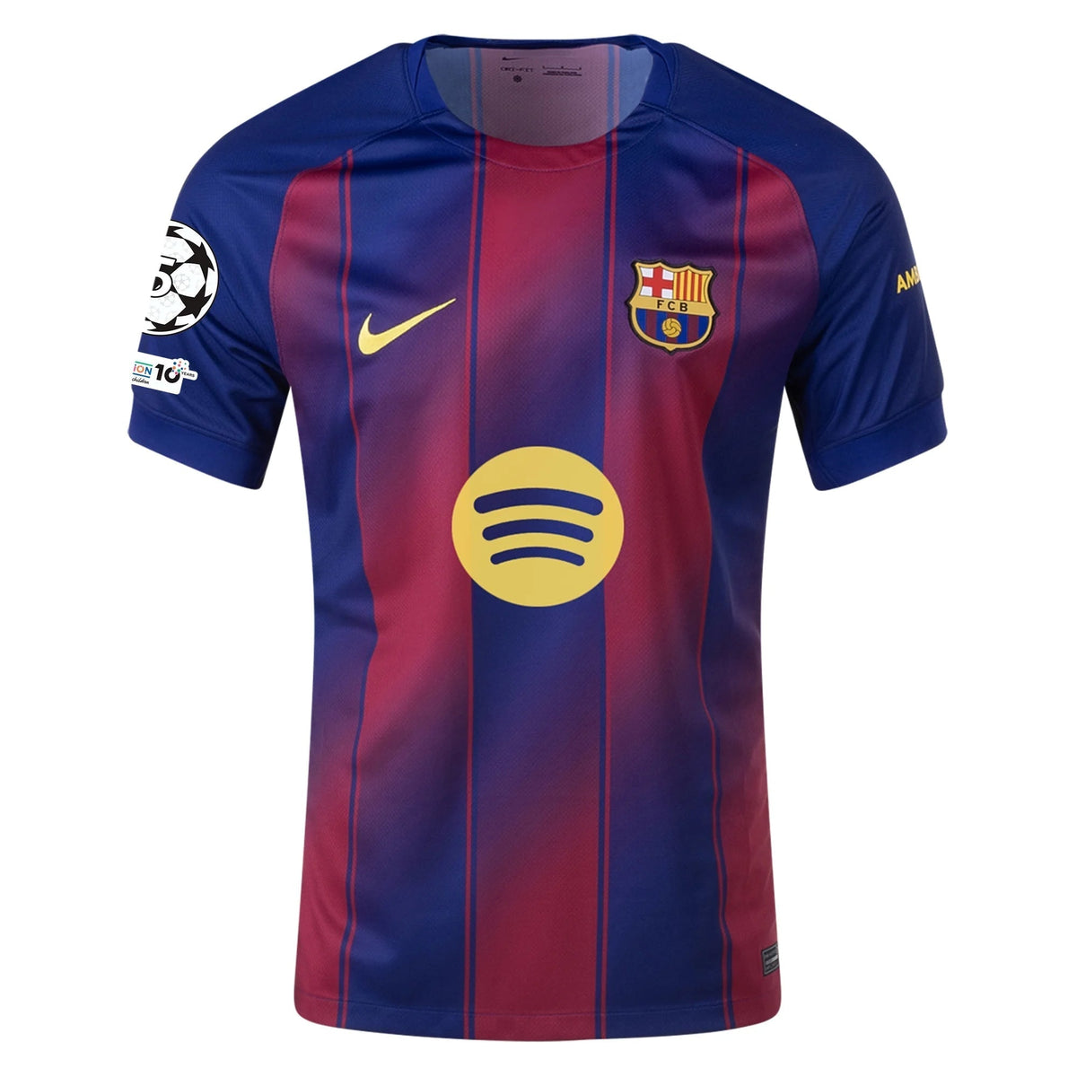 Nike Men's Lamine Yamal Barcelona Home Jersey 25/26 w/ Champions League Patches (Deep Royal Blue/Midwest Gold)