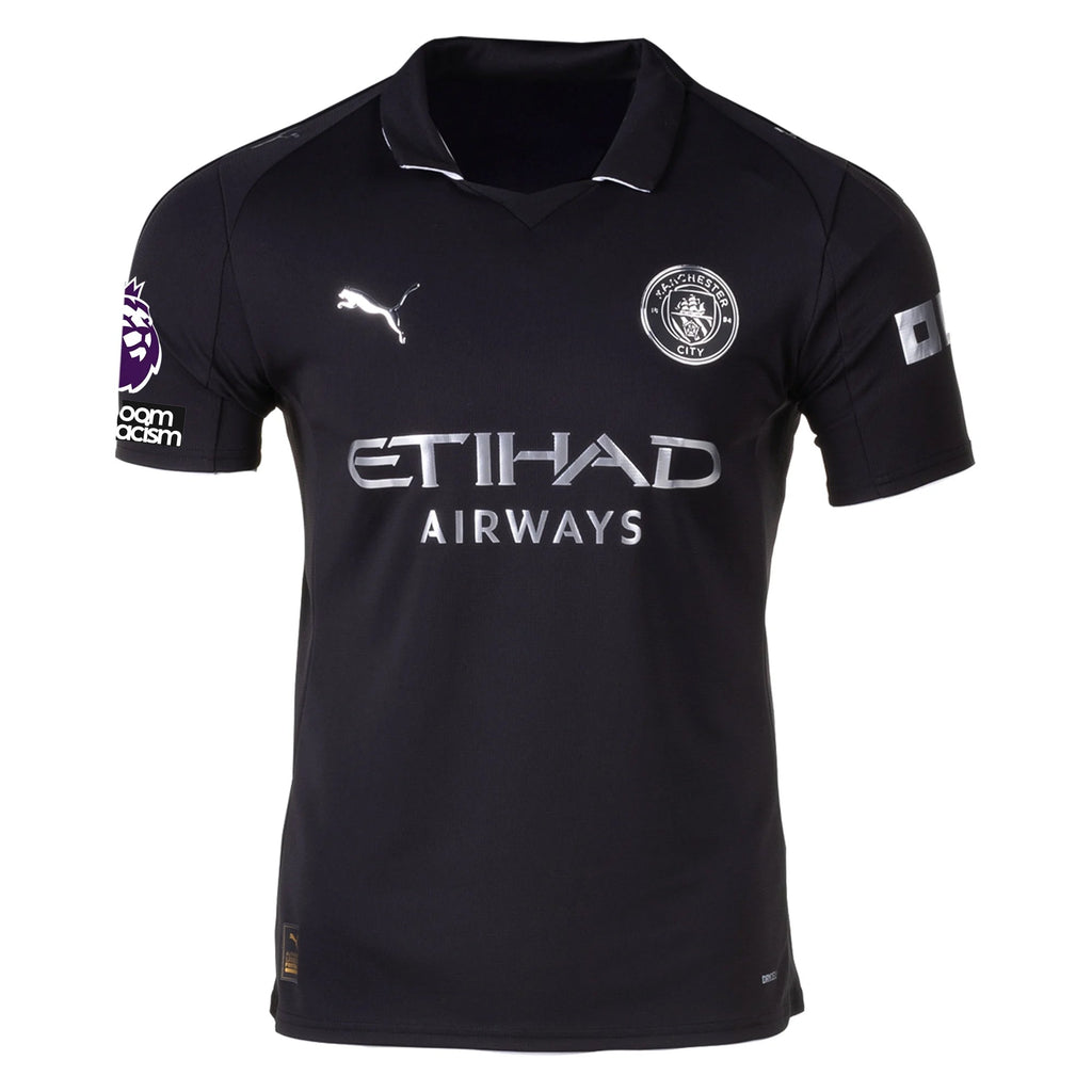 Puma Marmoush Men's Manchester City Away Jersey 25/26 w/ NRFR + EPL Patches (Puma Black)