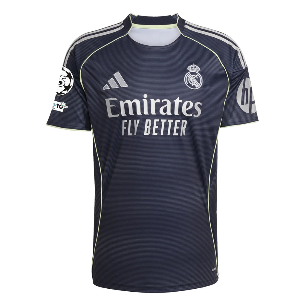 adidas Alaba Real Madrid 25/26 Away Jersey w/ Champions League Patches (Legend Ink)