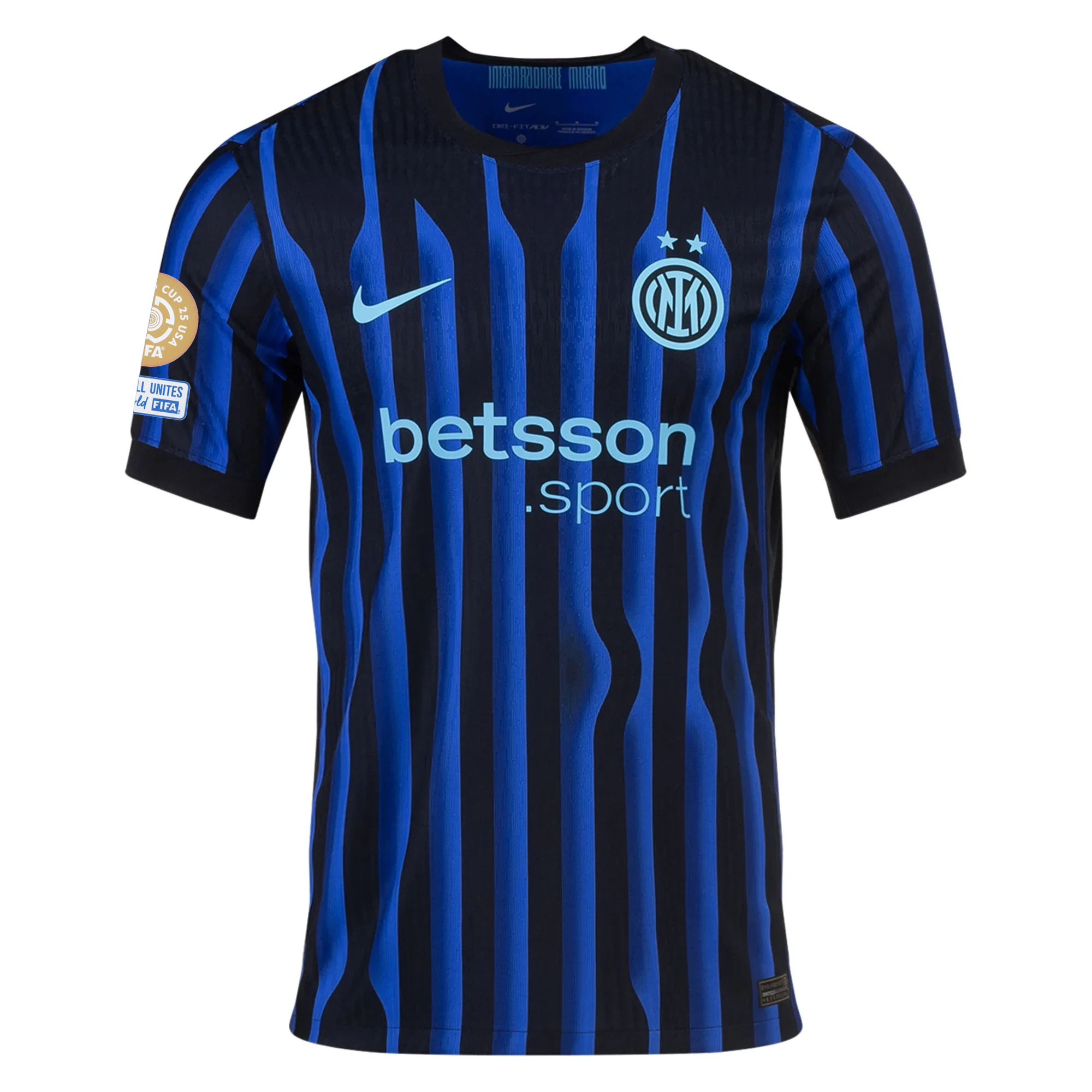 Nike Inter Milan Authentic Lautaro Martinez Home Jersey w/ Club World Cup Patches 25/26 (Lyon Blue/Black/Chlorine Blue)