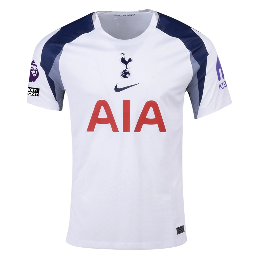 Nike Gray Tottenham Hotspurs Home Jersey w/ EPL + No Room For Racism Patch 25/26 (White/Iron/Binary Blue)