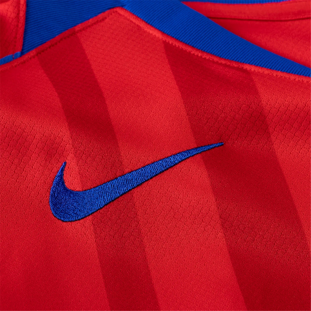 Nike Men's Paris Saint-Germain Ousmane Dembele T90 Third Jersey w/ Champions League Patches 25/26 (Sport Red/Hyper Royal)
