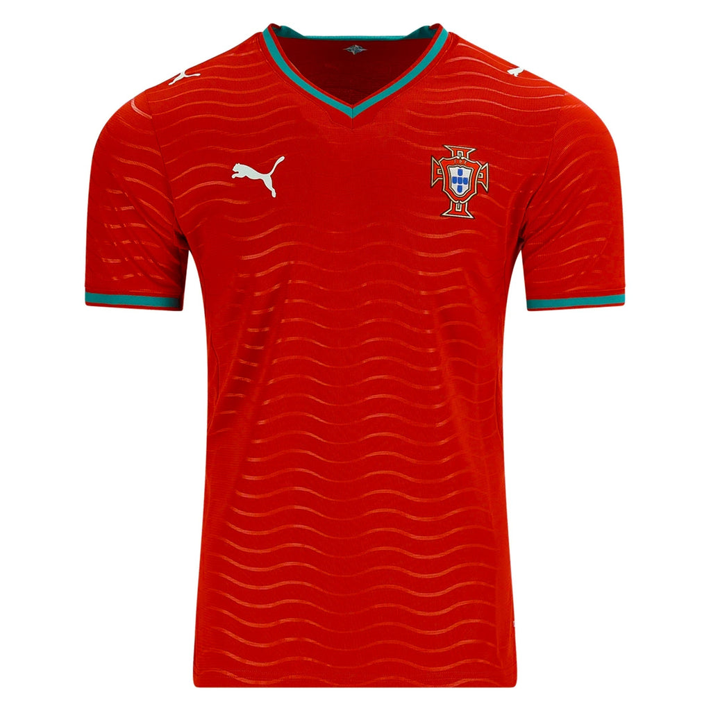 PUMA Portugal Home World Cup 2026 Soccer Jersey (Club Red/Green Lagoon)