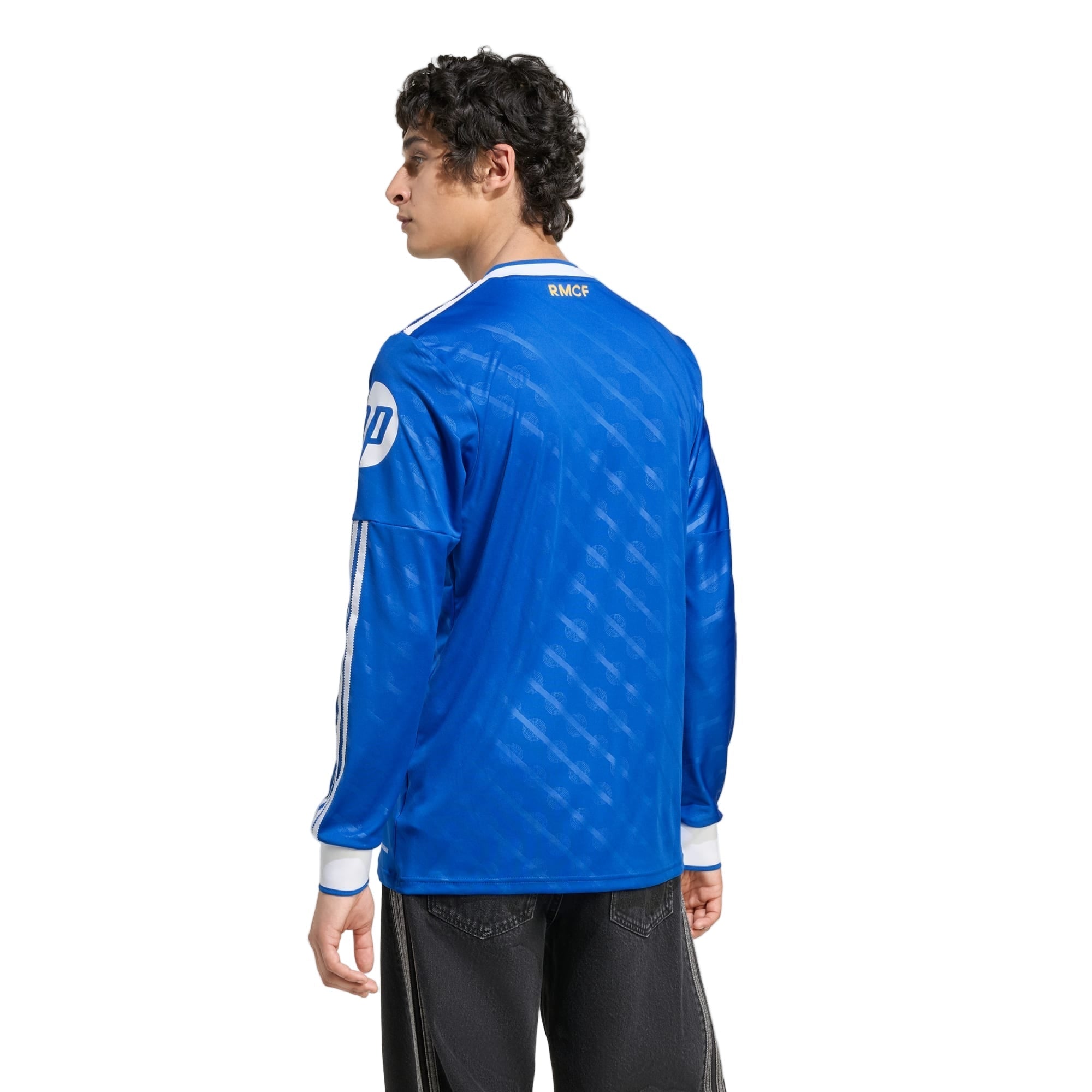 adidas Men's Real Madrid Jude Bellingham Long Sleeve Third Jersey w/ Champions League Patches 25/26 (Blue/White)
