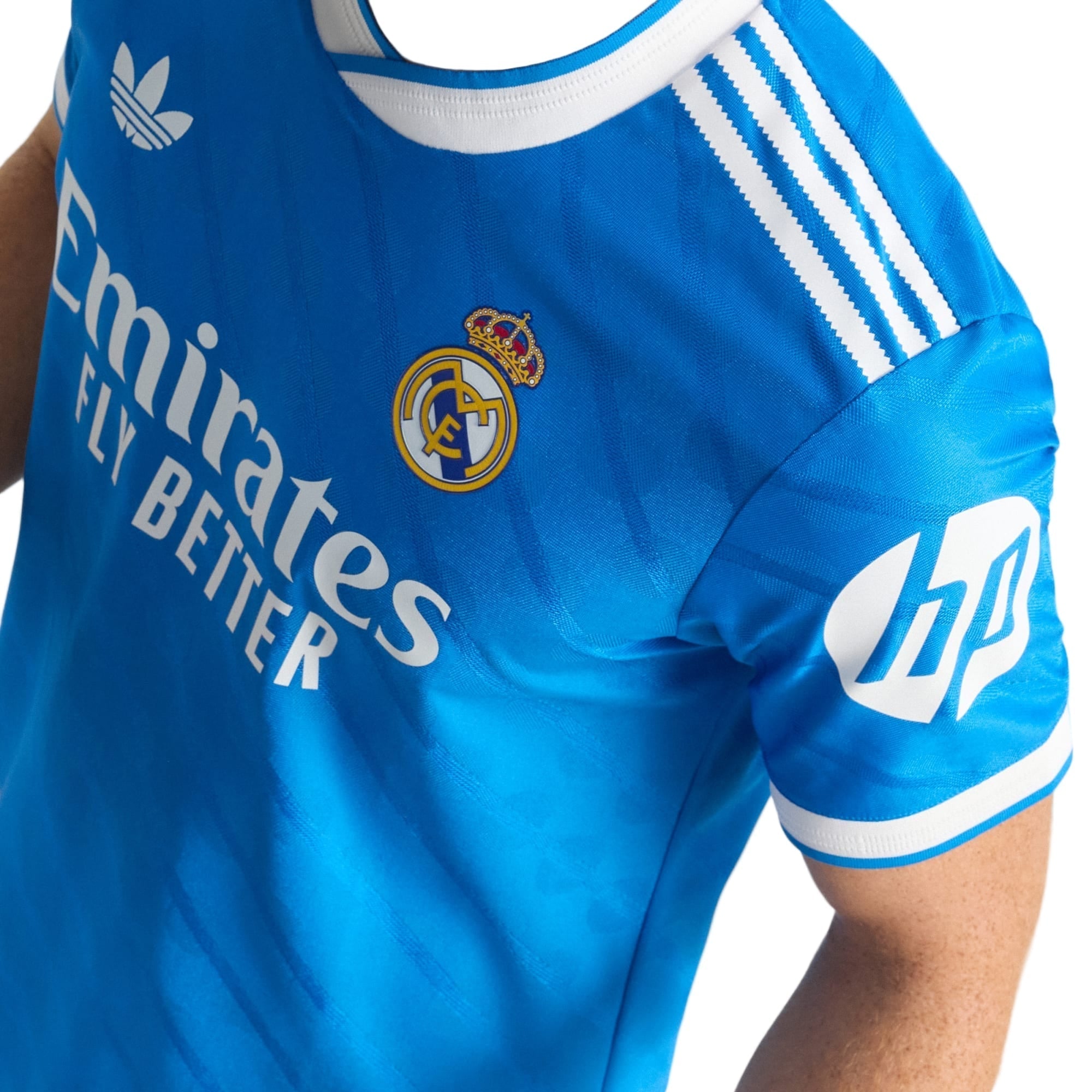 adidas Men's A. Carreras Real Madrid 25/26 Authentic Third Jersey w/ Champions League Patches (Blue)