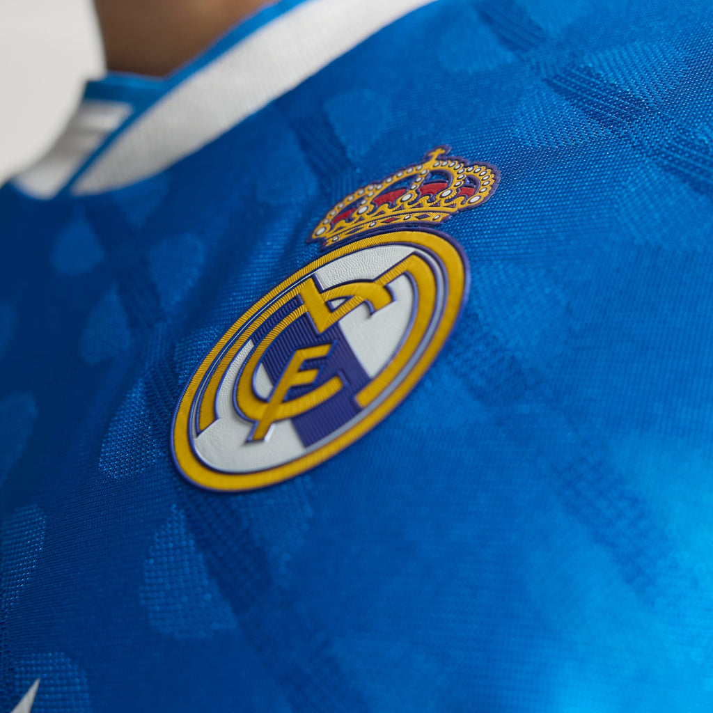 adidas Men's A. Carreras Real Madrid 25/26 Authentic Third Jersey w/ Champions League Patches (Blue)