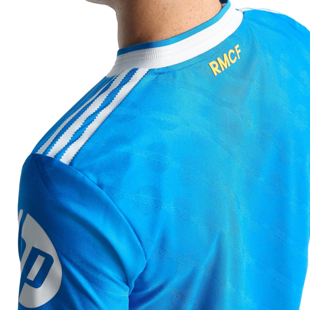 adidas Men's A. Carreras Real Madrid 25/26 Authentic Third Jersey w/ Champions League Patches (Blue)