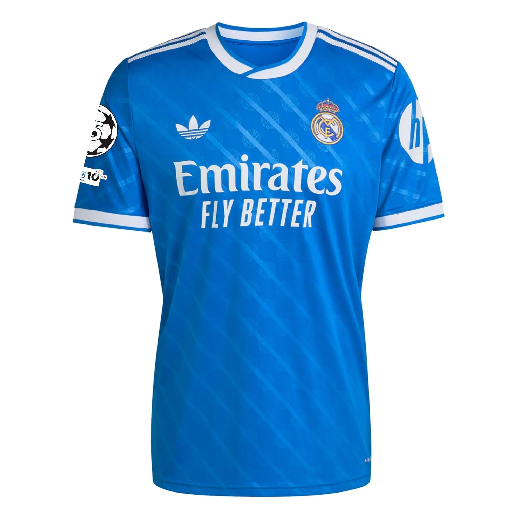 adidas Rudiger Men's Real Madrid Third Jersey 25/26 w/ Champions League Patches (Blue/White)