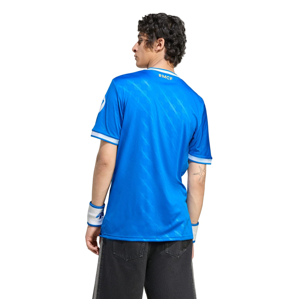 adidas Rudiger Men's Real Madrid Third Jersey 25/26 w/ Champions League Patches (Blue/White)