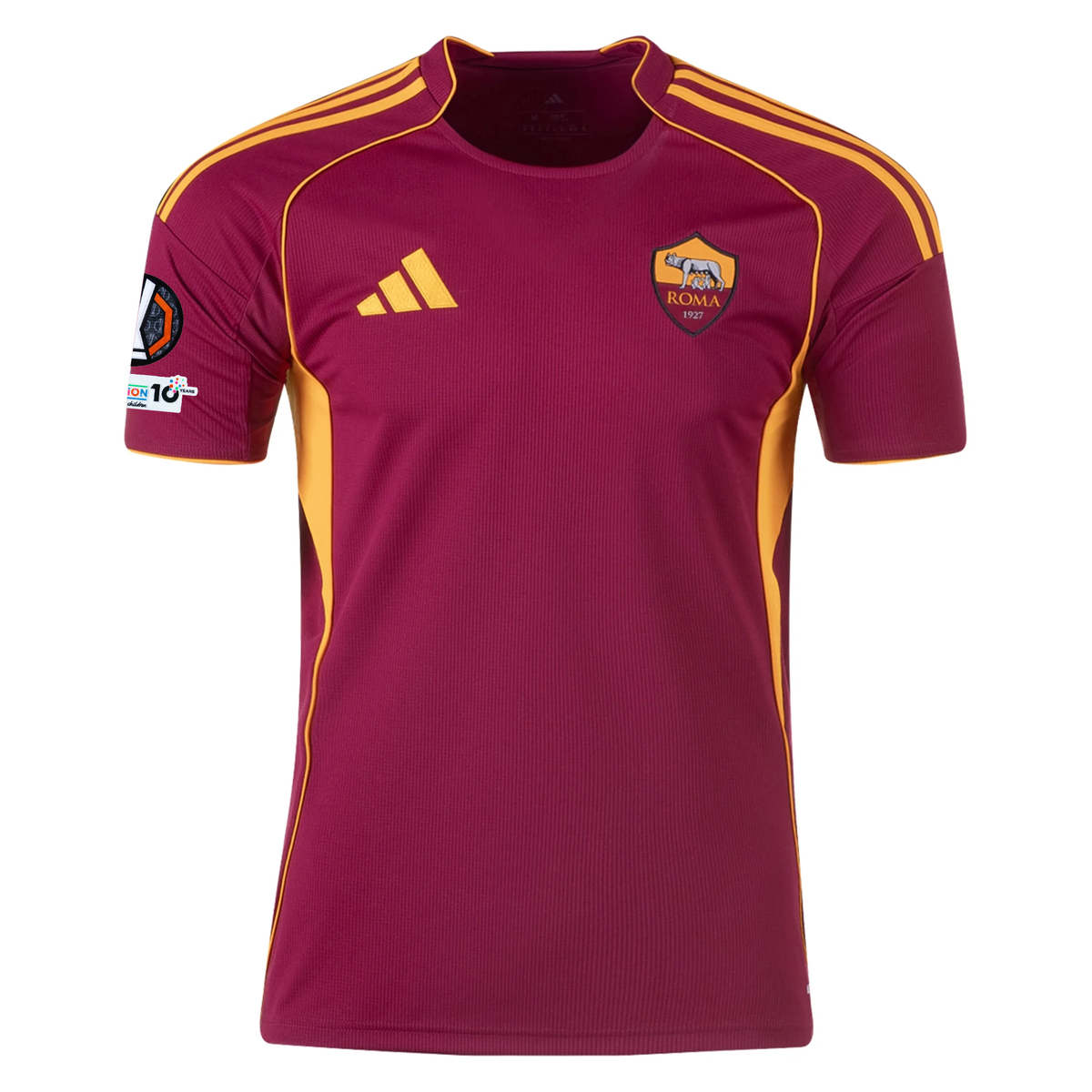 adidas Men's Roma Matías Soulé Home Jersey w/ Europa League Patches 25/26 (Burgundy)