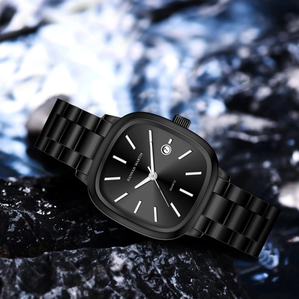 Mens Watch Fashion Stainless Steel Strap Japanese Quartz Movement Top Brand Blue Silver 3Bar Waterproof Wrist Watch reloj hombre