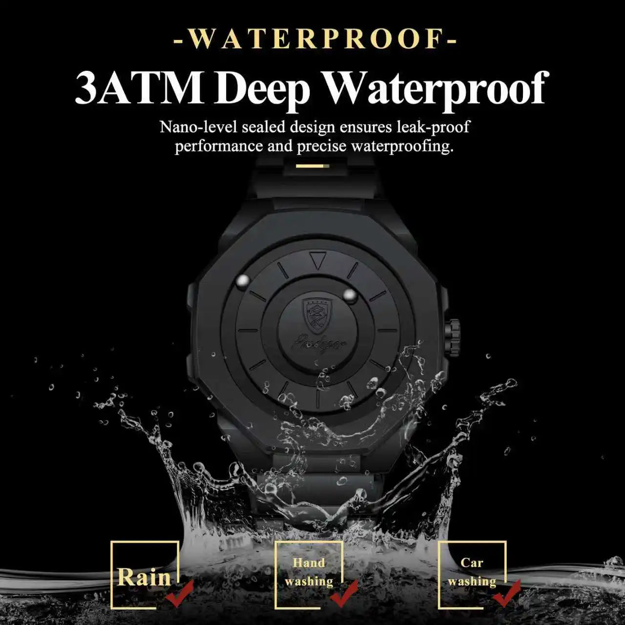 POEDAGAR Top Original Casual Watch For Men Waterproof Luxury Fashion Men's Clock Stainless Steel Man Wristwatch Quartz Sport+Box