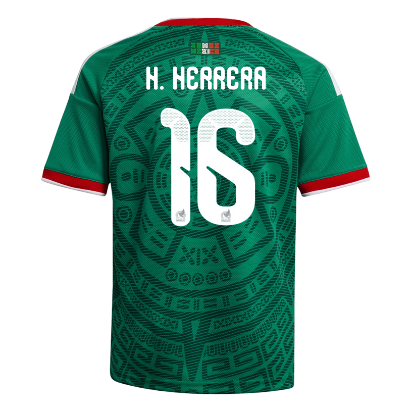 adidas Youth H. Herrera Mexico 2026 Home World Cup Jersey (Bold Green)